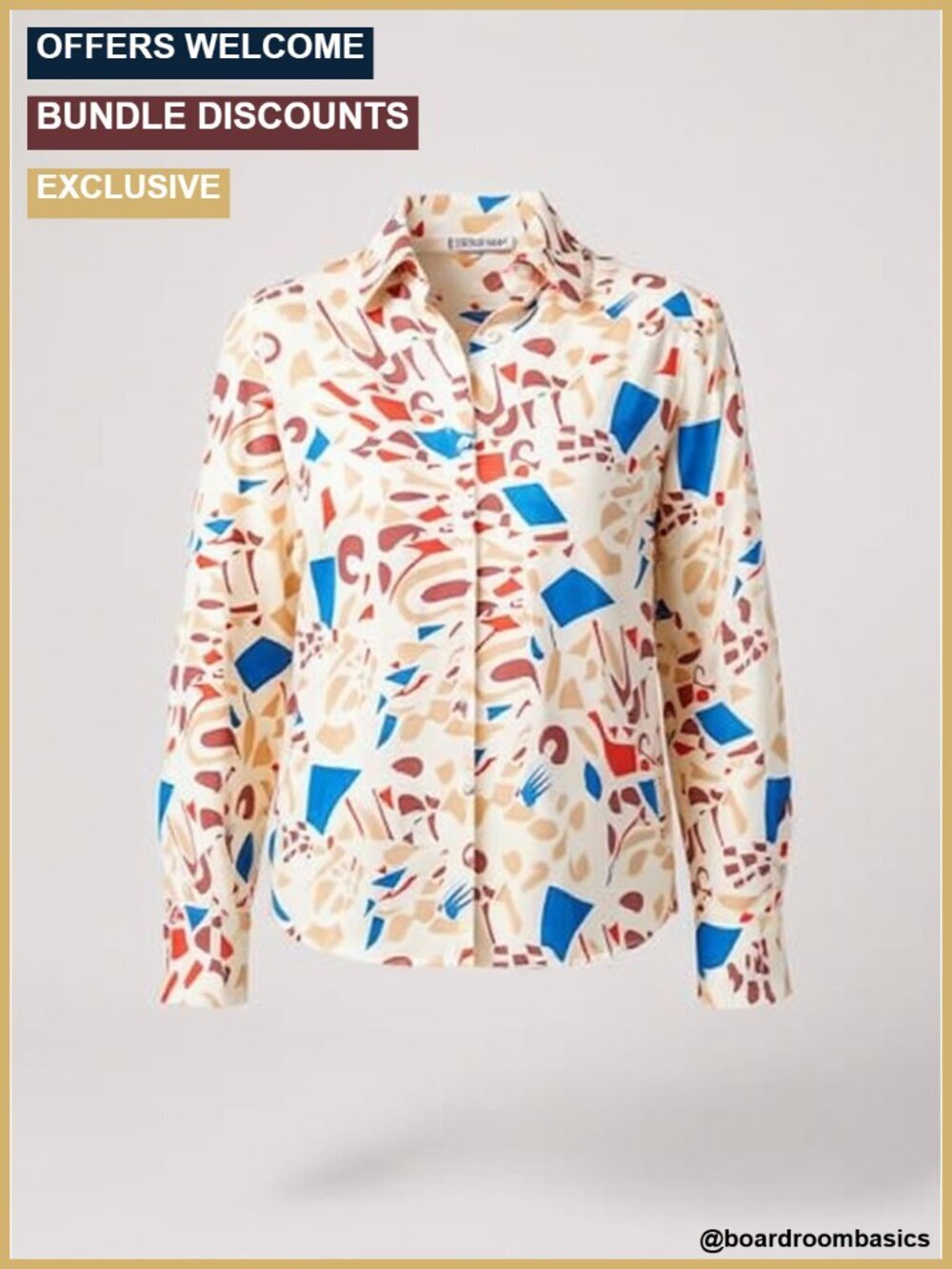 Wrinkle-Resistant Silky Button Down Blouse Puff Sleeve Relaxed Work Top